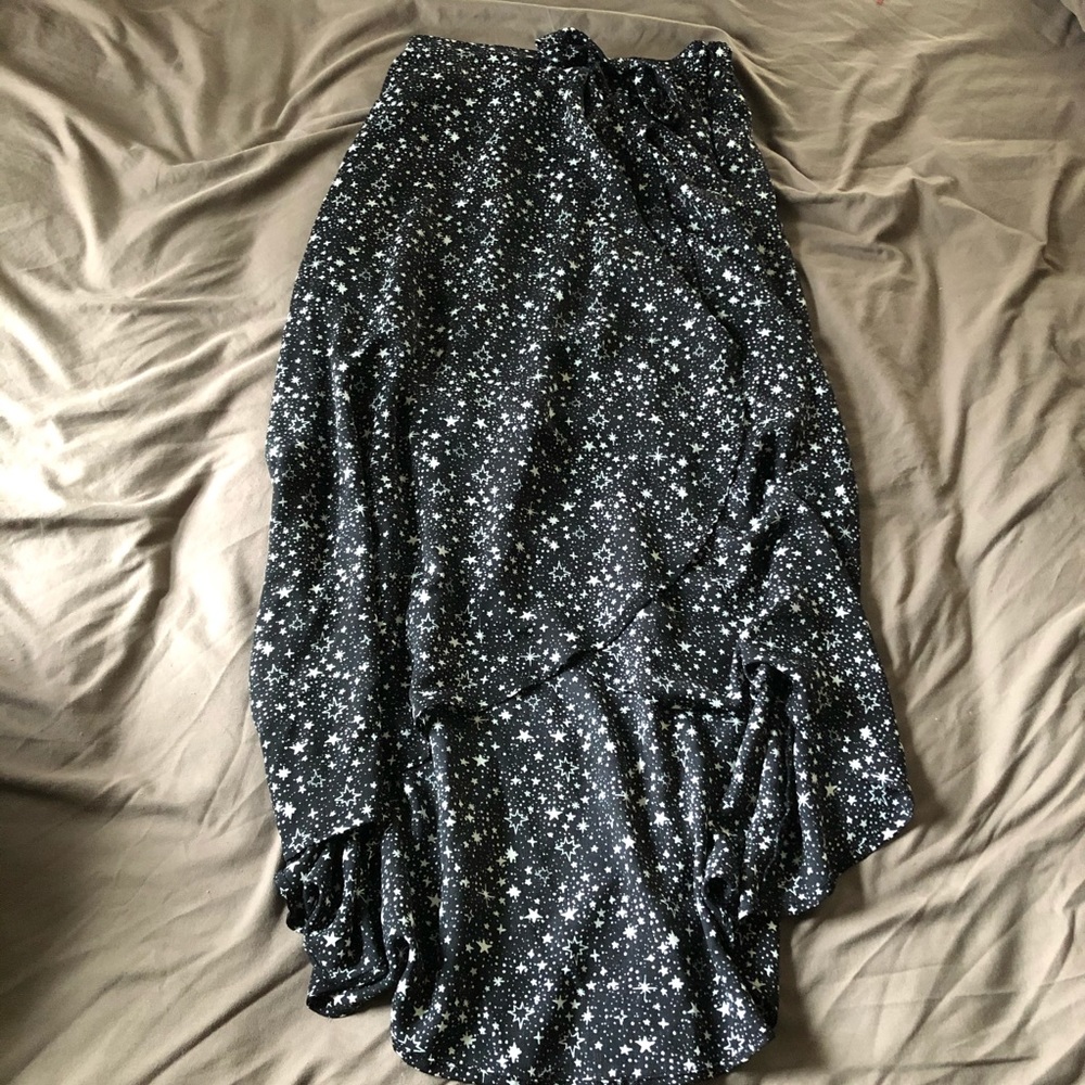 Crossover midi slit black with white stars skirt